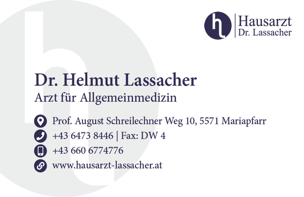 Visitenkarten - Hausarzt Dr. Lassacher